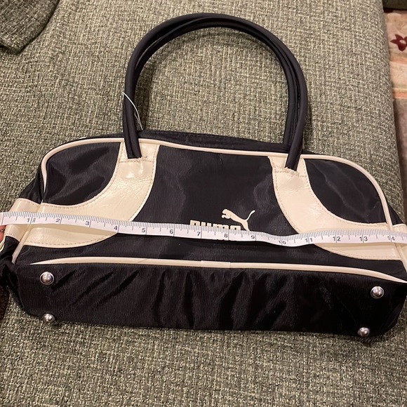 Puma black and cream colored fabric purse. - Picture 7 of 9